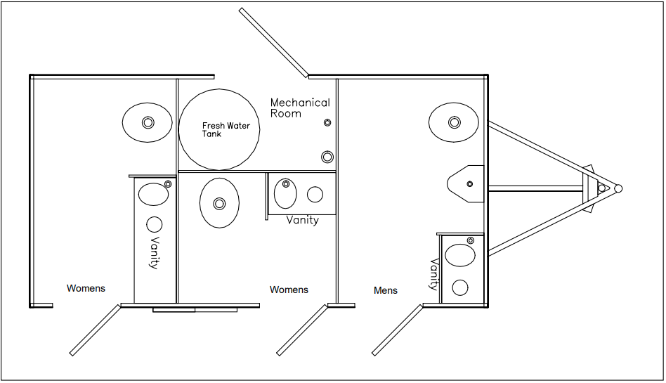 The Lavatory Los Angeles - Floor Plan 3-Station Restroom Trailer