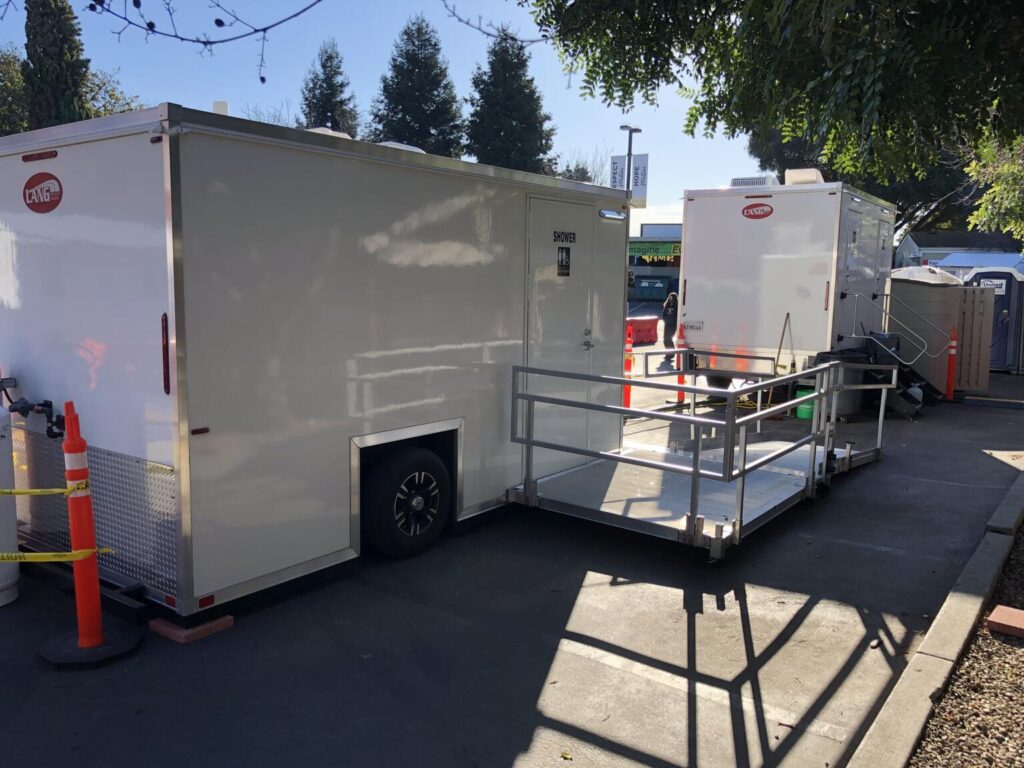 Luxury ADA Restroom Trailer Rentals - The Lavatory Los Angeles - Roadside View