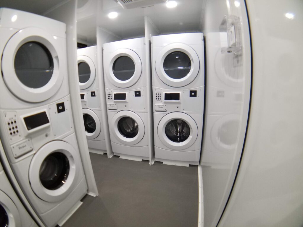 Mobile laundry trailer washers and dryers, The Lavatory Los Angeles