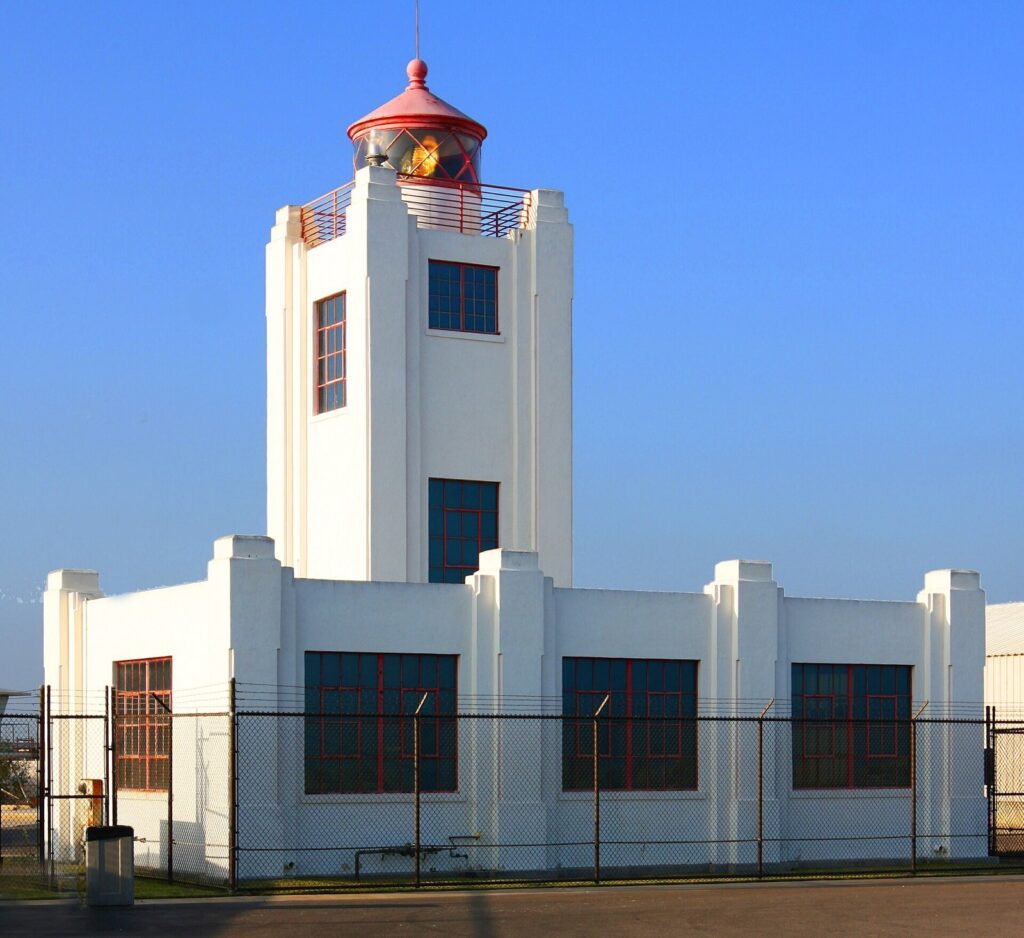 White Point Hueneme Lighthouse with its red lantern room in Port Hueneme near Oxnard, CA, The Lavatory Los Angeles