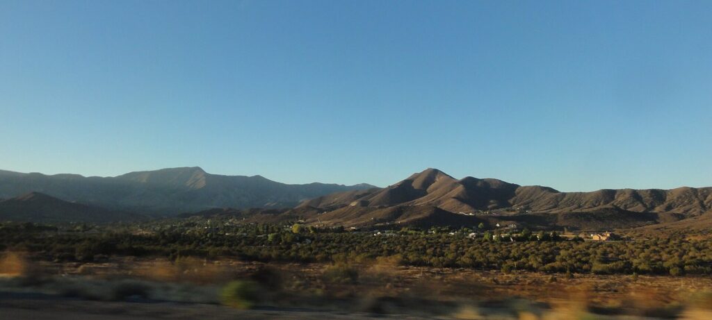 Early light on the hills and oak scrub around Acton near Palmdale, The Lavatory Los Angeles