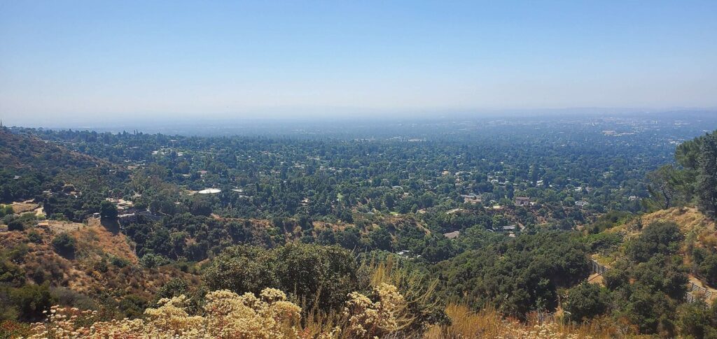 View over the tree covered neighborhoods of Altadena from the Sunset Ridge picnic area near Pasadena, CA, The Lavatory Los Angeles