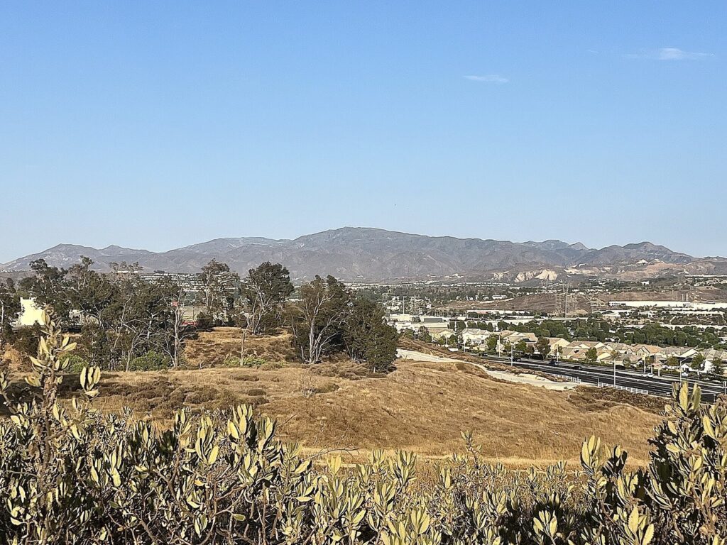 View from the hills at Central Park in Saugus across the Santa Clarita Valley to the mountains, Santa Clarita, CA, The Lavatory Los Angeles