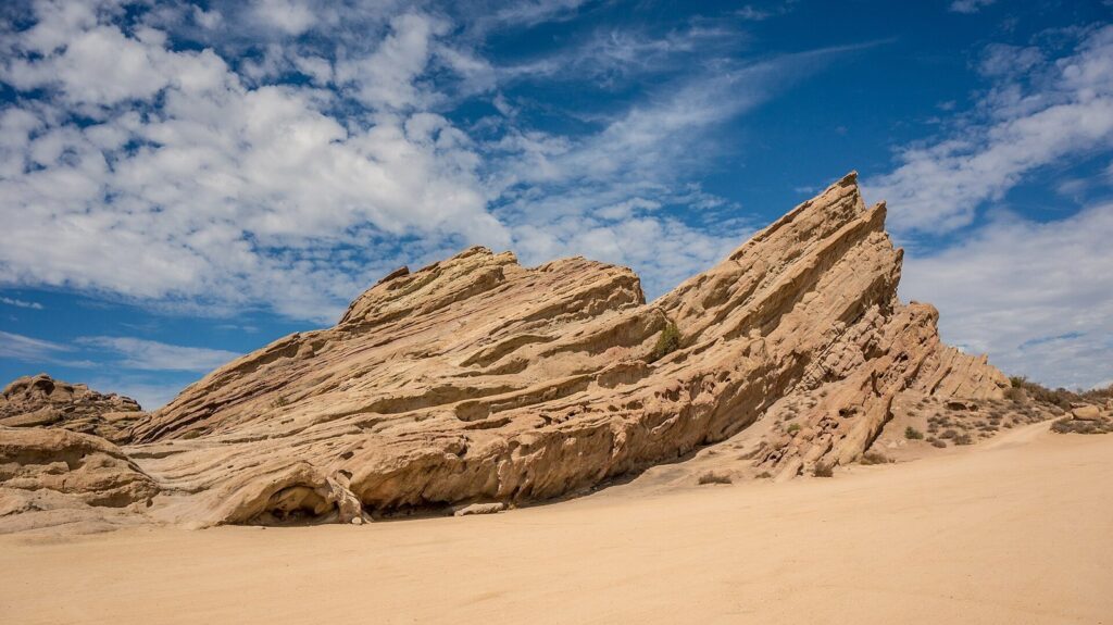 Tilted sandstone formation at Vasquez Rocks Natural Area near Agua Dulce, north of Santa Clarita, CA, The Lavatory Los Angeles